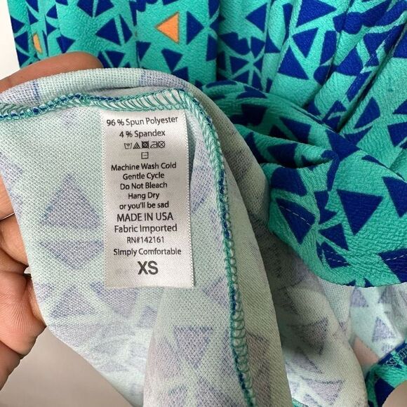 LuLaRoe Blue and Green Geometric Dress NWT - Picture 7 of 14
